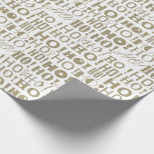 HO! HO! HO! in Zilver en Goud Confetti Kerst Cadeaupapier (Hoek)
