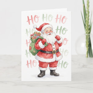 Ho Ho Ho Jolly Kerstman Kerstmis Feestdagen Kaart
