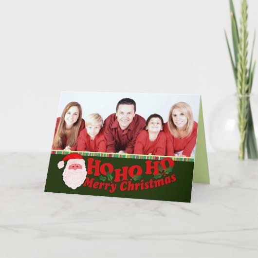 "Ho Ho Ho Joyeux Noël" ajouter votre carte photo (Devant)