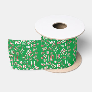 HO HO HO Kerst tekst patroon wit groen rood Lint