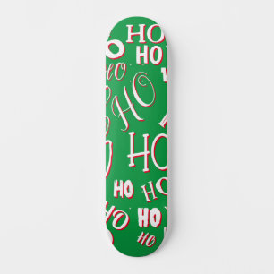 HO HO HO Kerst tekstpatroon wit groen rood Skateboard