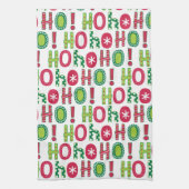 Ho Ho Ho Kerstfeest Fun Modern Red Green Pattern Theedoek (Verticaal)