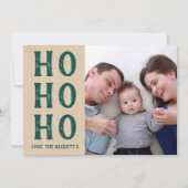 HO HO HO | kerstfeestdag met Rustic Kraft Feestdagenkaart (Voorkant)