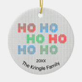 Ho Ho Ho Kerstfoto Keramisch Ornament (Voorkant)