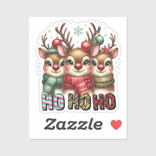 Ho Ho Ho Kerstkaart Sticker (Vel)