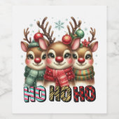 Ho Ho Ho Kerstkaart Wijn Etiket (Enkel label)
