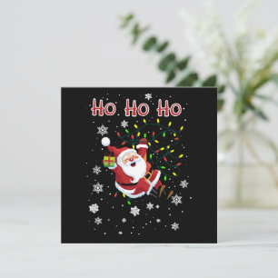 Ho Ho Ho Kerstlichtjes Xmas Grappige Kerstman Feestdagenkaart