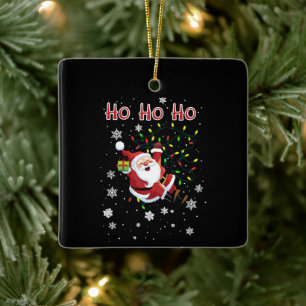 Ho Ho Ho Kerstlichtjes Xmas Grappige Kerstman Keramisch Ornament