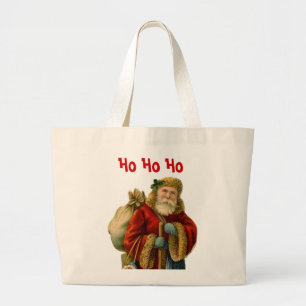 Ho Ho Ho  kerstman Grote Tote Bag