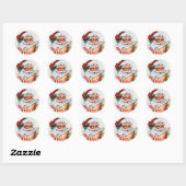 Ho! Ho! Ho! Kerstman Kerstmis Ronde Sticker (Vel)