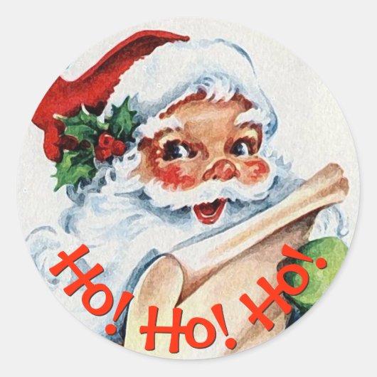 Ho! Ho! Ho! Kerstman Kerstmis Ronde Sticker (Voorkant)