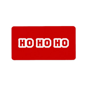 Ho Ho Ho (Kerstman zegt) Rood Achtergrond Etiket