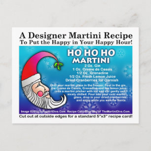 Ho Ho Ho KerstMartini Recipe Briefkaart