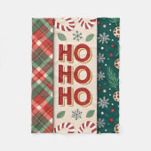 Ho Ho Ho Kerstmis Fleece Deken (Voorkant)