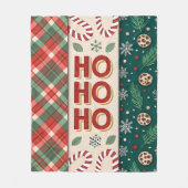 Ho Ho Ho Kerstmis Fleece Deken (Voorkant)