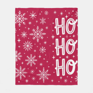 Ho Ho Ho Kerstmis Rode Sneeuwvlok Fleece Deken