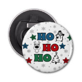 Ho-Ho-Ho-Kerstontwerp Button Flesopener (Voorkant)