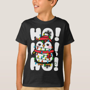 Ho Ho Ho Kerstverlichting Leuke Pinguïn T-shirt