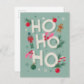 Ho Ho Ho Kerstvreugde Feestdagenkaart (Voorkant / Achterkant)