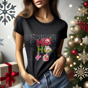 HO HO HO Kerstzwarte grappige T-Shirt