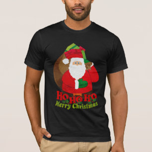 Ho Ho Ho le T-shirt foncé des hommes de père No
