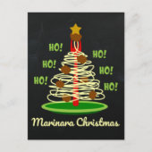 Ho! Ho! Ho! Marinara Kerst Pasta Boom Feestdagenkaart (Voorkant)