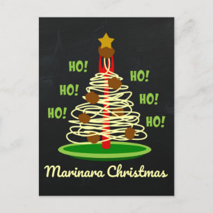 Ho! Ho! Ho! Marinara Kerstpasta Boom Feestdagenkaart