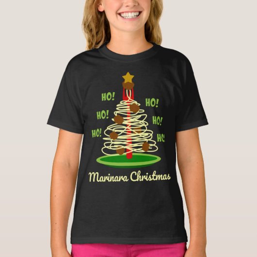 Ho! Ho! Ho! Marinara kerstpastboom T-shirt (Voorkant)