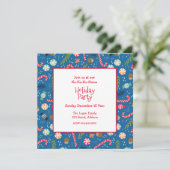 Ho-Ho-Ho-me Holiday Sweets Pattern Invitation Kaart (Staand voorkant)