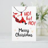 HO ho Ho! Merry Christmas Flat Card Bedankkaart (Staand voorkant)