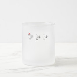 Ho Ho Ho met een rode kerstmuts Matglas Koffiemok