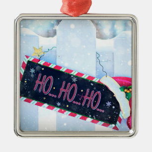 Ho Ho Ho Metalen Ornament