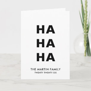 Ho Ho Ho Minimalistische Witte Kerstvakantie Feestdagen Kaart
