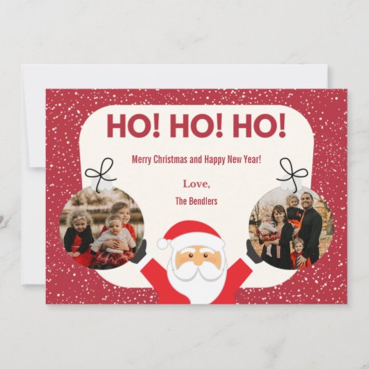 Ho! Ho! Ho! Multi Photo Holiday Kaart (Voorkant)