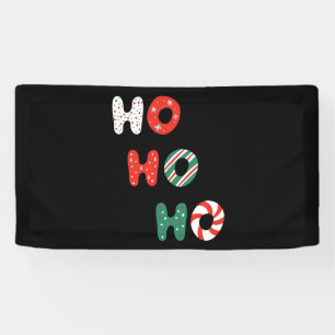 Ho Ho Ho Noël 1.6x3 Bannière en Vinyle