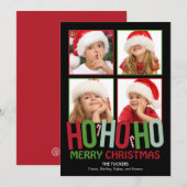 Ho Ho Ho Noël Cartes photos de vacances (Devant / Derrière)
