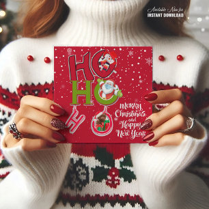 HO HO HO Noël drôle CARTE