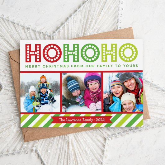Ho Ho Ho Photo Collage Carte de vacances moderne