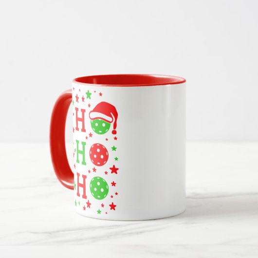 Ho, Ho, Ho Pickleball Kerstmis Mok (Voorkant links)