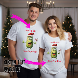 Ho-ho-ho & pop-pop-pop pickleball Xmas T-shirt