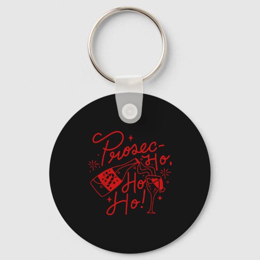 Ho Ho Ho Prosecco Christmas Tee Funny Wine Lover H Sleutelhanger (Voorkant)