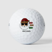 Ho Ho Ho Pset Cool Santa Kerstmis op persoonlijke  Golfballen (Voorkant)