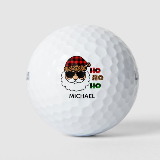 Ho Ho Ho Pset Cool Santa Kerstmis op persoonlijke  Golfballen (Voorkant)