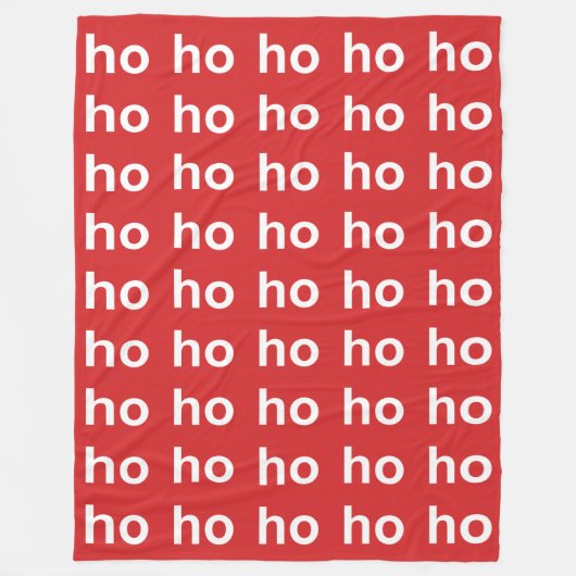 Ho Ho Ho Red Fleece Deken (Voorkant)