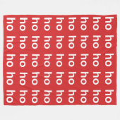 Ho Ho Ho Red Fleece Deken (Voorkant (Horizontaal))