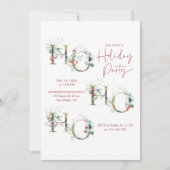 Ho Ho Ho Red Green Modern Holiday Party Invitation (Devant)