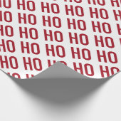 Ho Ho Ho Red White Pattern Kerstmis Cadeaupapier (Hoek)