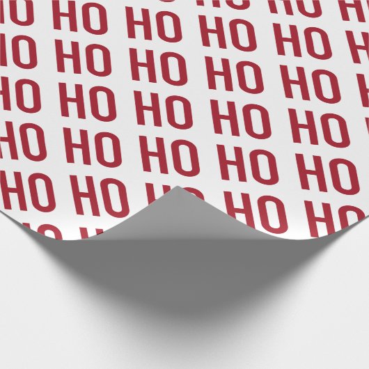 Ho Ho Ho Red White Pattern Kerstmis Cadeaupapier (Hoek)
