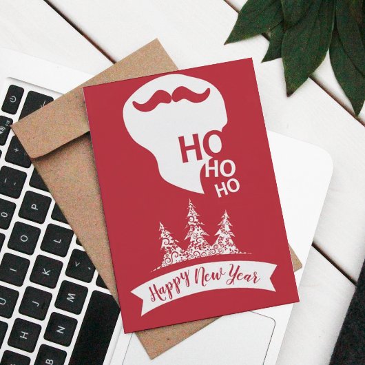 Ho Ho Ho | Red Xmas Modern Fun-kerstkaart