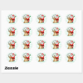 Ho Ho Ho Rendier en Kerstman Kerstmis Ronde Sticker (Vel)